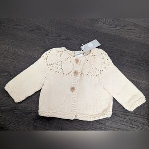 Baby Cream Knit Button Cardigan Sweater